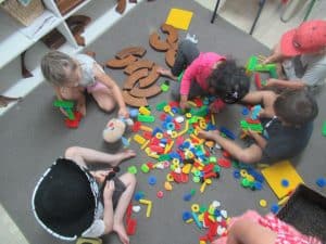 Group play with stickle bricks